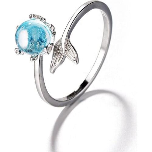 Original Design Popular Mermaid Tail Fish Finger Ring Simple Rings for Women Wedding Engagement Jewelry Gifts