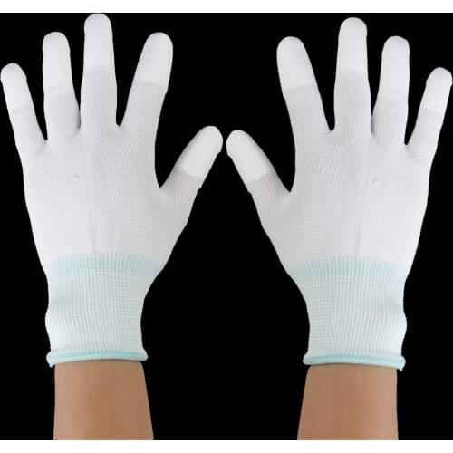 2 Pairs Quilting Gloves Nylon Sewing Mittens Fingertip High Grip Work Glove Machine Anti-static Luvas Home Garden Cleaning Tool