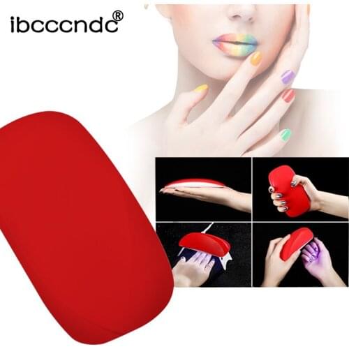 6 Colors Portable 6W Mouse Shape Mini Nail Lamp Nail Dryer Curing UV Gel Polish Dryer Portable Mouse Shape Travel Nail Art Tool