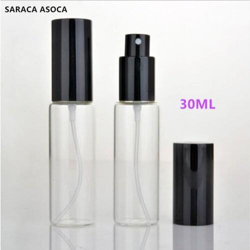 30ml Clear Glass Perfume Spray Bottles Portable Tick mark Perfume Refillable Bottles Empty Big capacity Capacity Labeling Bottle