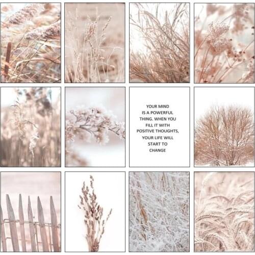 Wheat Reed Wall Art Canvas Landscape Flower Plant Painting Living Room Modern Paintings On Canvas Nordic Poster Image Photo