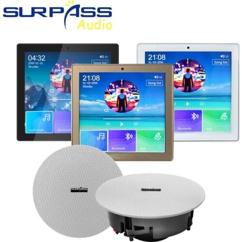 Smart Home Touch Screen In Wall Amplifier Bluetooth Fm PA System Coxial Ceiling Speaker HiFi Stereo Sound Audio Background Music