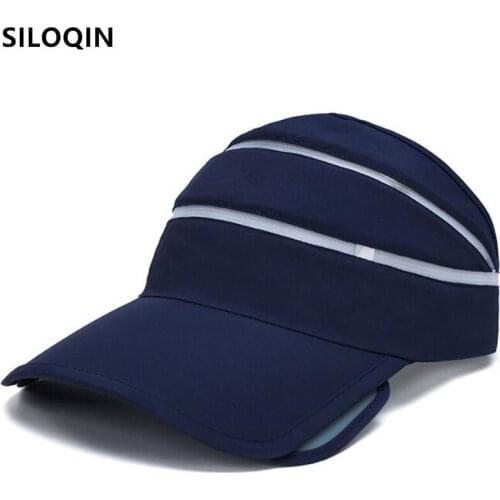 SILOQIN Ladies Anti-UV Breathable Empty Top Cap Sun Hats New Summer Womens Hat Retractable Brim Casual Beach Hat Travel Caps