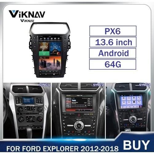 Tesla 13.6 Inch Android Multimedia Car Radio For Ford Explorer 2012 2013 2014 2015 2016 - 2018 GPS Navigation Stereo Autoradio