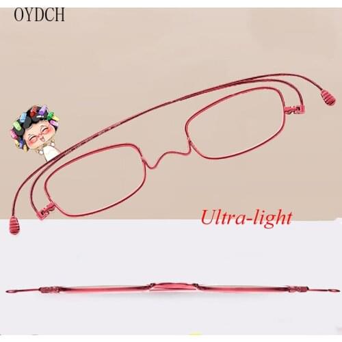 Ultra-light titanium alloy anti blue-ray reading glasses ultra-thin folding portable reading glasses for men and women