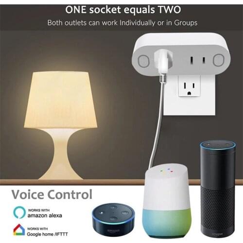 Tuya 15A Japan WiFi Smart Socket with 2 holes Power Monitor Wireless Timing Smart Plug Work With Alexa Google Home Assistant