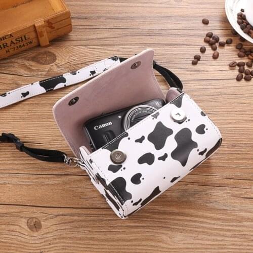 Cartoon Retro Universal Camera Bag Suitable for Canon G7x25 Sony Zv1 Black Card Rx1007 PU Leather Case Lx10 Zs220 Ricoh GR3