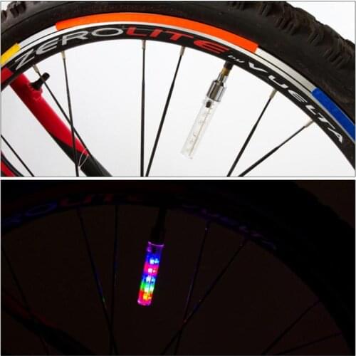 Bicycle Nozzle Light Neon Tire Gas Nozzle Valve Core Glow Stick LED Lights Mountain Lights Cycles Wheel Accessories