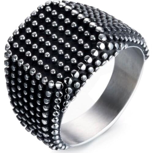 Spring 2017 Sliver Color Titanium Steel Round Circular Dotted Ring Brand Luxury Rings For Women Fashion Jewelry