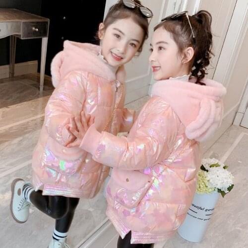 2021 New Style Bright Face Girls Pure Cotton Zipper Cartoon Anime Winter Coat Thick Down Jacket
