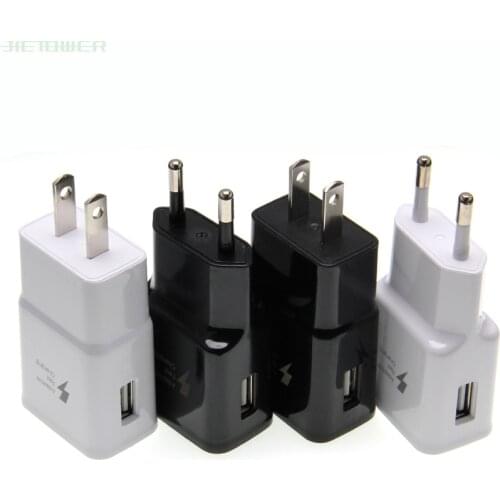 30pcs/lot really Fast Charger For Samsung Galaxy S6 S7 edge s8 Plus Note4 Adaptive Quick Charge 2.0 EU US Plug 9V 1.67A 5V 2A