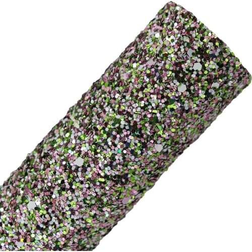 30cm *134cm Mix Chunky Glitter Fabric Roll Glitter Leather For Bows Shoes Earring DIY CN056
