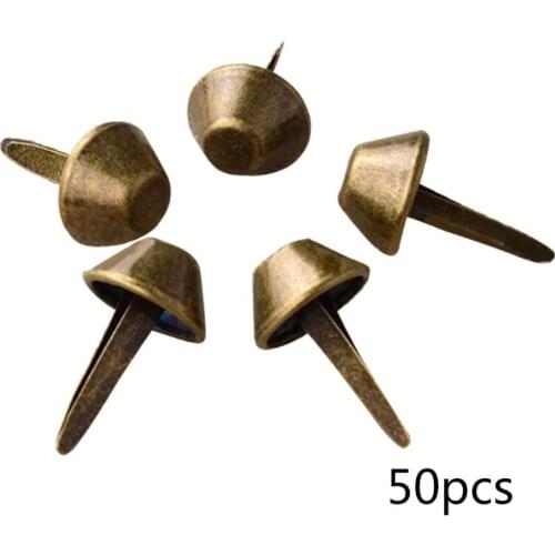 50Pcs Bag Purse Handbag Feet Nailheads Bottom Studs Nail Luggage Spike Rivets