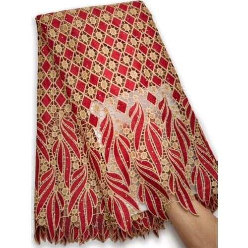 African Lace Fabric 2021 High Quality Lace Stylis Guipure Cord Nigerian Fabrics 5 Yards Embroidery Sewing Dresses For WomenA2547