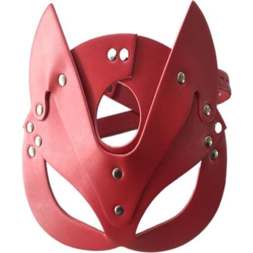 BDSM Bondage Restraints Adult Toys Fetish Head Mask Whip Halloween Mask Roleplay Sex Games Leather Sex Toys Sexual Toy Adult18