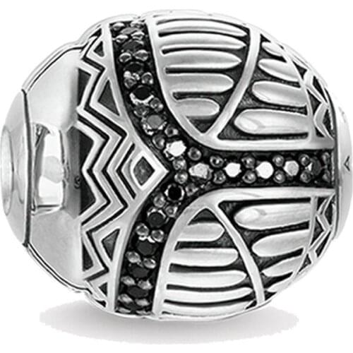 Thai Silver with Black Zirconia Scarab Beads, Most Fashion DIY Beads for Jewelry Making Fit Bracelets Necklaces for Women Men