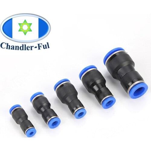 Air Pneumatic Push in Connect Fitting OD Tube Straight with reducing Union Connector Gas Connector Slip Lock Quick Coupling