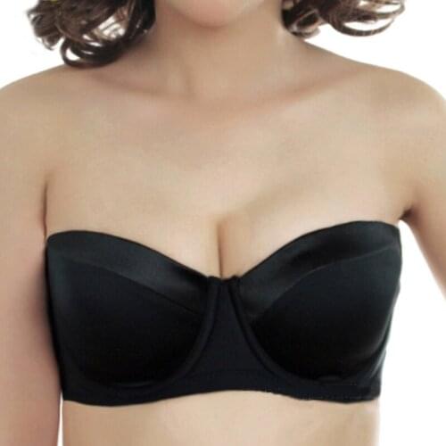 Underwire Multi-way Womens 1/2 Half Cup Non-padded Push Up Unlined Smooth Wedding Bra Strapless 34 36 38 40 42 B C D E
