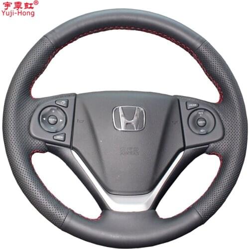 Yuji-Hong Artificial leather Car Steering Wheel Covers Case for HONDA CRV 2012-2015 Crider Hand-stitched Cover