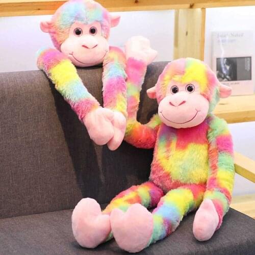 Colour Long Tail Monkey Plush Huggable Deluxe Furry Critter Stuffed Toy 80cm Cute Soft Plush Pillow Simulation children adult