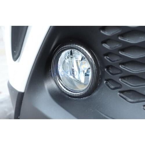 For Toyota C-HR CHR C HR 2016-2018 Carbon Fiber Color Front Grille Fog Lamp Cover Light Trim Car Styling Accessories