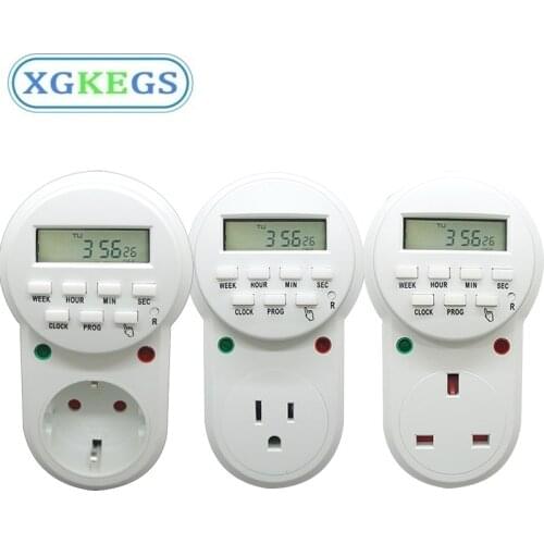 EU UK US Electronic Smart Digital Timer Outlet 7 Days 12/24 Hour Programmable Adjustable Timing Socket for Kitchen Fish Timer