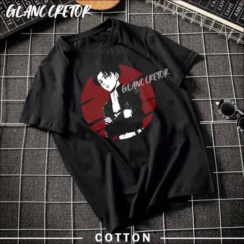 Attack on Titan Funny Anime Print Oversized Men T Shirt Hip-Hop Cotton T-shirt O-neck Summer Japanese Male Causal Tshirts