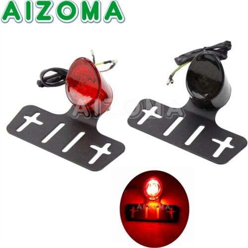 Cafe Racer Universal Motorcycle Brake Rear Tail Light w/ License Plate Bracket For Harley Sportster Bobber Chopper E-Mark E11