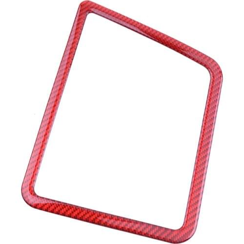 Gear Shifter Frame Cover Trim Red Carbon Fiber Fit for Dodge Challenger 2008 2009 2010 2011 2012 2013 2014 Left Hand Drive Only