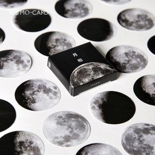 Lunar Eclipse Variety Sticky Stickers Color Paper Decoracion Scrapbooking Office Stationery School Supplies Sticker Flakes 45PCS