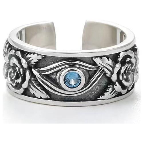 Vintage Punk Carved Eyes Mens Ring Finger Jewelry Hip Hop Rock Culture Ring Unisex Women Male Party Metal Rings Accessories anel