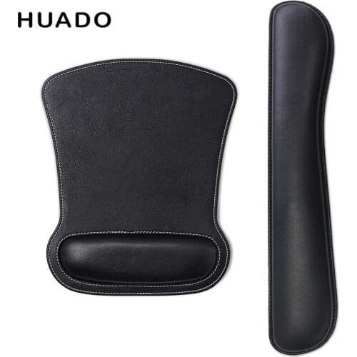 Leather Mousepad with Wrist Rest Comfort Soft Anti slip Keyboard Wrist Rest Pad Ergonomic Design for PC Computer