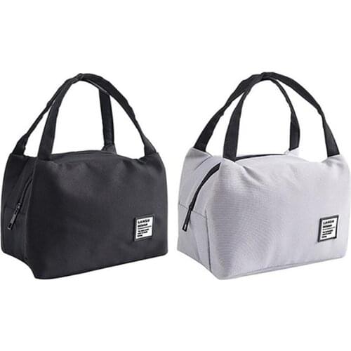 Sale 2021 Lunch Bags Portable Lunch Box Large Large Capacity Picnic Bags Insulation Box Solid Color Food Case Food Handbags