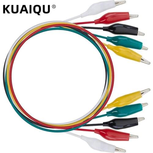 10 Pieces 5 Colors 50cm Test Lead Set Alligator Clips Doubl e-ended Clips Crocodile Cable Alligator Jumper Wire Test Leads