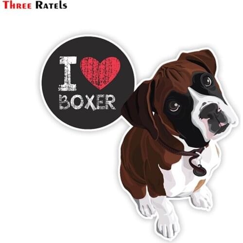 Three Ratels LCS051# 15x15.5cm I love my boxer dog colorful car sticker funny stickers styling removable decal