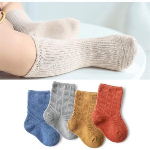 3 Pairs/lot Cute Baby Socks Solid Striped Summer Spring Newborn Baby Boy Socks Cotton Infant Clothes Accessories For Girls