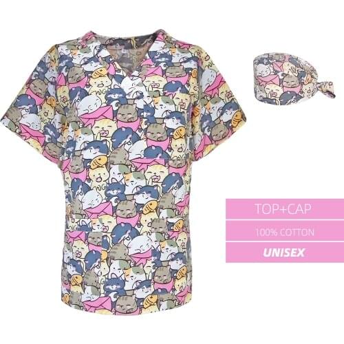 New Scrub Top Uniform Accessories Short T-shirt Sleeve Tops Range XS-4XL