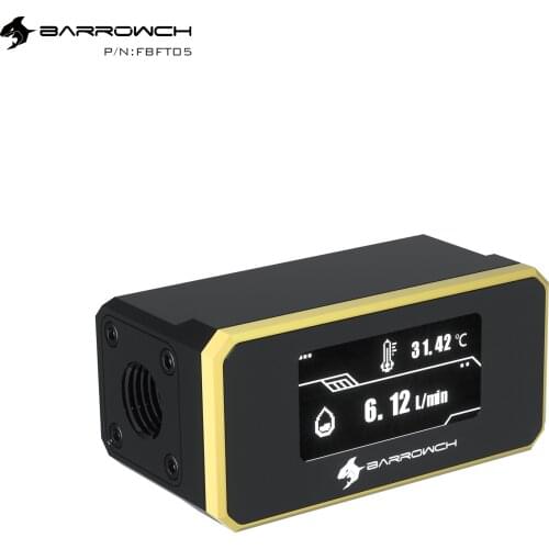 Barrowch display OLED integrate water temperature meter and flow FBFT05meter