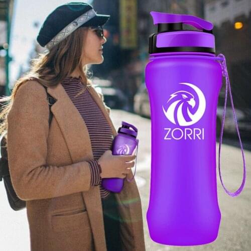 ZORRI Portable Sport Water Bottle BPA Free Plastic Outdoor Travel Carrying for Water Bottles Student gourde botellas para agua