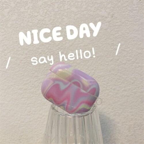 Luxury Marble Ripple Airpods Case for AirPods Pro Box Colorful Water Pattern Wireless Bluetooth Earphone Protection Cover Coque