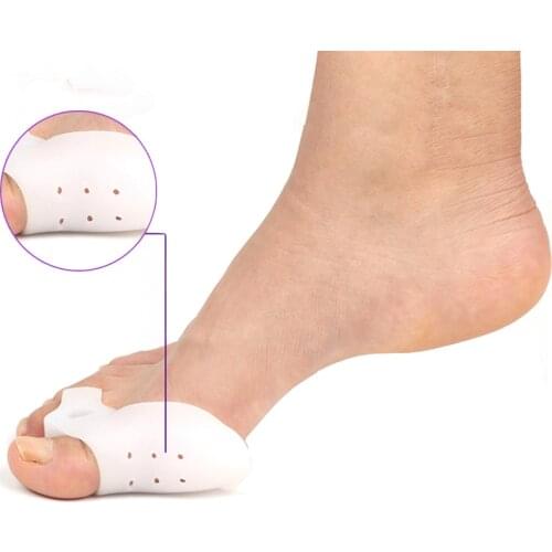 2Pcs Big Toe Corrector Straightener Breathable Thumb Valgus Protector Silicone Gel Foot Fingers Separator Feet Massager