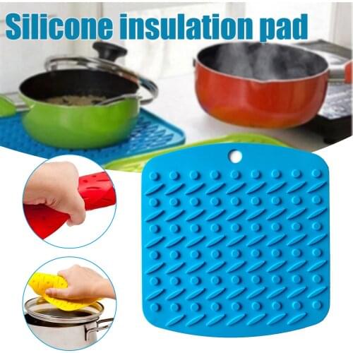 Heat Insulation Pad Multifunctional Thickened Square Silicone Anti scald Non Slip Heat Resistant Pot Mat New JW