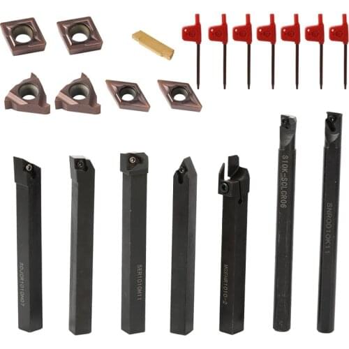 Lathe Turning Tool Lathe Tools Holder Solid Carbide Inserts Lathe Cutter Holder Boring Bar Metal Wood Turning Rod Industrial
