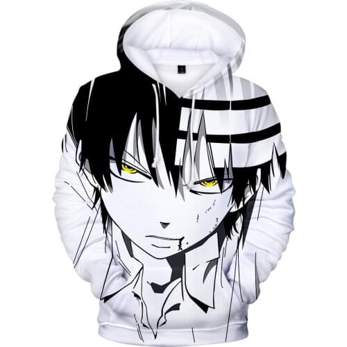 Hot Anime Hoodie 3D Print Soul Eater Sweatshirts Hoodies Boys/girls/kids Kawaii Harajuku Fashion Hoody Casual Pullover Clothes