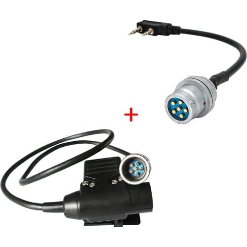 U94 6 pin PTT+U-283 / U 6 pin plug turn to Kenwood walkie-talkie connector for PRC152 PRC148 Dummy case Tactical headset adapter
