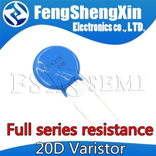 10pcs 20mm Varistor 20D511K 20D560K 20D561K 20D621K 20D680K 20D681K 20D751K 20D820K 20D821K 20D911K