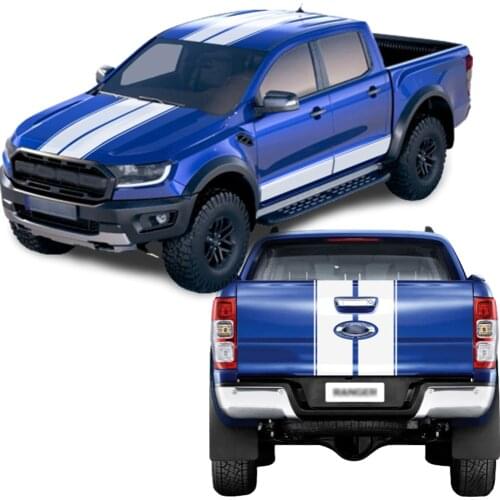 Vinyl Car Decals Sports Long Stickers Hood Side Door Roof Tailgate Stripe Graphic for Ford Ranger 2015 2016 2017 2018 1-5Pcs
