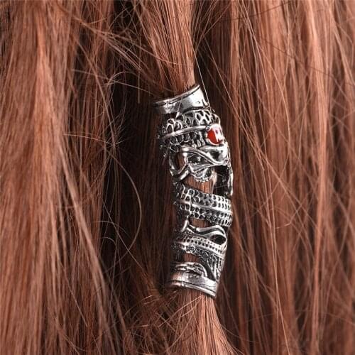 Vintage Dragon Dreadlock Beads Hair Beads Ring DIY Bracet Jewelry Hand Craft Silver