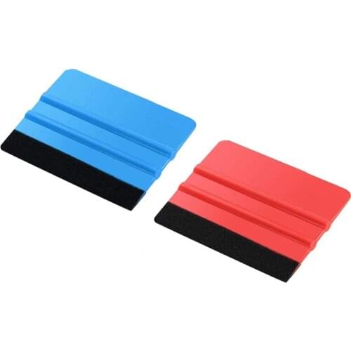 Suede Rand Schraper Auto Styling Vinyl Carbon Fiber Window Ice Remover Cleaning Wash With Felt Squeegee Tool Film Wrapping 1PC