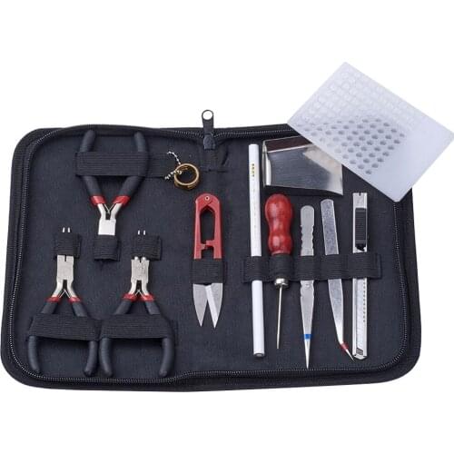 12Pcs/box Jewelry Making Kit Supplies with Zipper Storage Case Starter Jewelry Tool for Jewelry Crafting and Jewelry Repairing